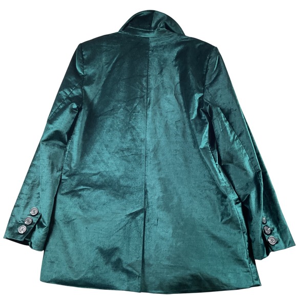 Free People Velvet Ashby Jacket Emerald Green Double Breasted Size L Women's - Picture 3 of 10